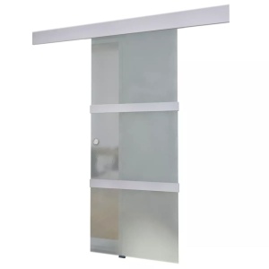 Ușă glisantă, argintiu,178 cm, sticlă și aluminiu - Img 2