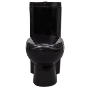 Vas WC din ceramică, Negru - Img 2