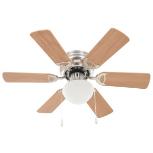 Ventilator tavan decorativ cu iluminare, 82 cm, maro deschis - Img 8