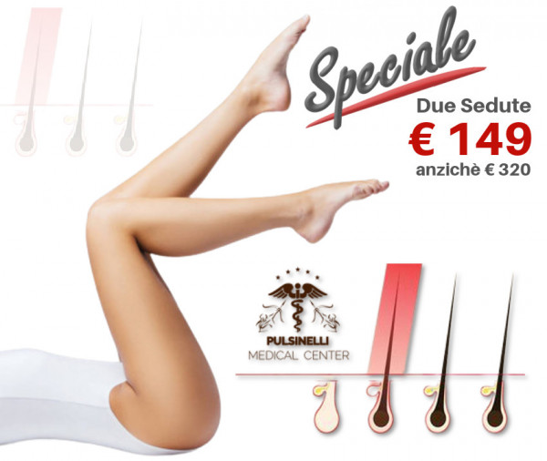 DUE EPILAZIONI LASER DIODO GAMBE