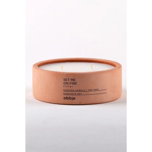 Aberto Design lumanare parfumata 12x4.5 cm, beton 100%, ceara de parafina si soia, aroma mar si scortisoara, roz - Verificat A · Re-Bloom - Img 2