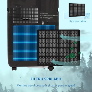Aer conditionat portabil, ABS/otel, 33x28x70.4 cm, 950W/9000BTU, 5 moduri/3 viteze, dezumidificare 24L/zi, acoperire 12-33m², agent R32, ≤53dB, cablu 1.8m, telecomanda inclusa, negru - Verificat A · Re-Bloom - Img 6