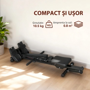 Aparat de vaslit Re-Bloom, otel, 147x55x60 cm, rezistenta elastica, monitor LCD, sina 60 cm, scaun 25x25 cm, 150 kg, negru - Verificat A · Re-Bloom - Img 5