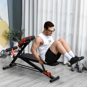 Banca fitness reglabila, pentru antrenament complet, otel/spuma EVA, rosu/negru, 64 x 146 x 73,5-85 cm, Resigilat, Grad A - Img 2