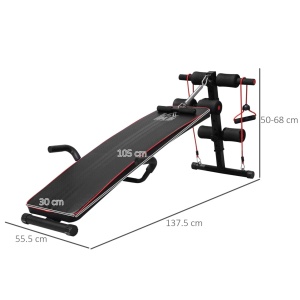 Banca multifunctionala pentru fitness, reglabila, otel/EVA, rosu/negru, 56,5 x 135 x 50-68 cm, Resigilat, Grad A - Img 3