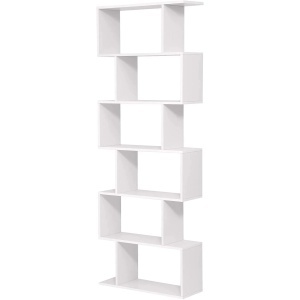 Biblioteca Vasagle, lemn, alb, 70 x 24 x 190,5 cm, Resigilat, Grad A