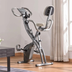 Bicicleta fitness pliabila 2 in 1 Re-Bloom, 8 nivele de rezistenta, otel/ABS, gri, 97 x 51 x 115 cm, Resigilat, Grad A - Img 2