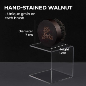 Camden Barbershop Company perie pentru barba 7x5 cm, lemn de nuc vopsit manual, peri 100% par de mistret, rotunda, negru - Verificat A · Re-Bloom - Img 5