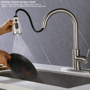 Cap pulverizator robinet bucatarie G1/2, ABS, anti-rugina, usor de curatat, instalare rapida, crom - Verificat A · Re-Bloom - Img 6