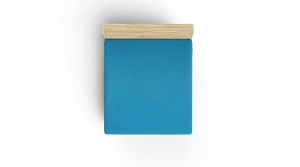 Cearsaf de pat cu elastic, bumbac 100%, 180x200+30 cm, lavabil 30°C, sax blue - Verificat A · Re-Bloom