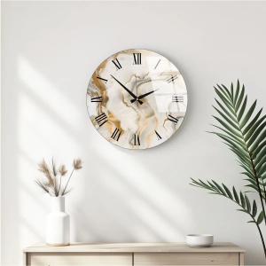 Ceas de perete decorativ Re-Bloom, sticla, multicolor, 40 cm - Img 2