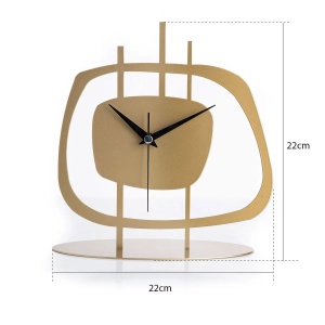 Ceas decorativ Re-Bloom, metal, auriu, 21 x 23 cm - Img 3