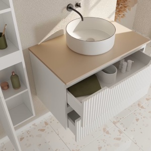 Coloria blat dulap baie 80x46x1.8 cm, HDF foliat, taupe - Verificat A · Re-Bloom - Img 3