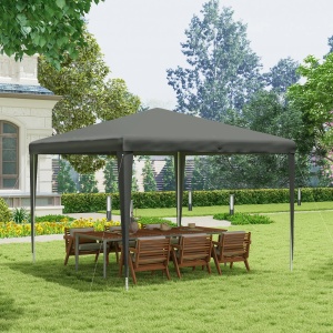 Cort de gradina portabil Re-Bloom, otel/PE, 293x293 cm, inaltime acoperis 252 cm, anti UV, 4 franghii + 8 tarusi inclusi, gri - Verificat A · Re-Bloom - Img 3