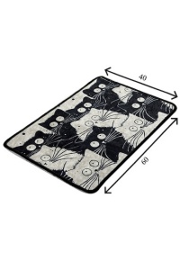 Covoras de baie, micro poliamida 100%, 40x60 cm, 700g/m², antiderapant, antialergic, alb/negru - Verificat A · Re-Bloom - Img 5