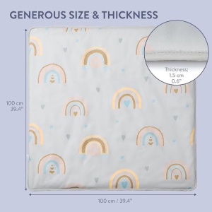 Covoras de joaca Luka & Lilly, Soft Baby, multicolor, 100x100 cm, Resigilat, Grad A - Img 2