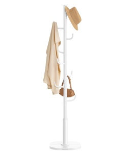 Cuier Songmics, otel/MDF, alb, 40 x 40 x 175,3 cm, Resigilat, Grad A