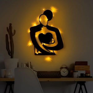 Decor de perete LED Wallxpert, metal, 70x52cm, Negru - Verificat A · Re-Bloom - Img 2