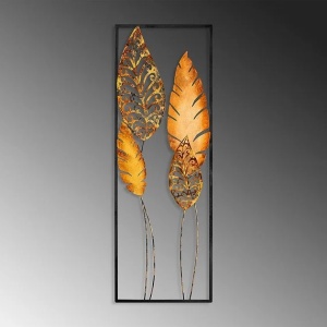 Decor de perete model frunze din metal, 32x90 cm, grosime 1.5mm, multicolor - Verificat A · Re-Bloom - Img 5