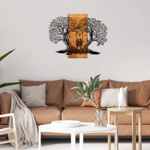 Decor de perete Re-Bloom Eva, lemn/metal, 76x58 cm, negru/maro - Verificat A · Re-Bloom - Img 5