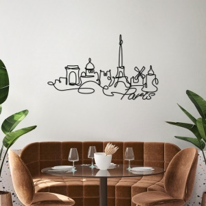 Decor de perete Re-Bloom, metal, negru, 120 x 69 x 1 cm - Img 5