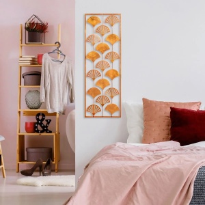 Decor de perete Re-Bloom, metal, portocaliu, 32 x 90 cm - Img 4