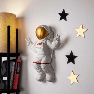 Decor de perete Re-Bloom, mode astronaut, poliester, alb/auriu, 35 x 10 x 47 cm - Img 5