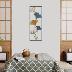 Decor de perete Re-Bloom, model floral, metal, multicolor, 32 x 5 x 90 cm - Img 4