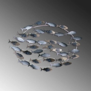 Decor de perete Re-Bloom, model pesti, metal, albastru, 94 x 58 x 4 cm - Img 6