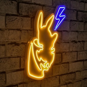 Decor de perete Re-Bloom, model Pikachu, LED, PVC, galben/albastru, 29 x 46 x 2 cm - Img 4