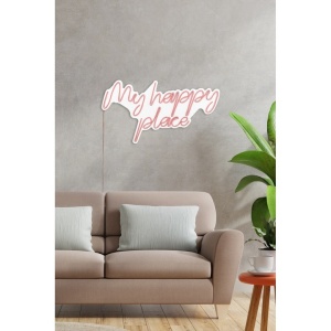 Decor de perete Re-Bloom, My happy place, LED, PVC, roz, 55 x 31 cm - Img 5