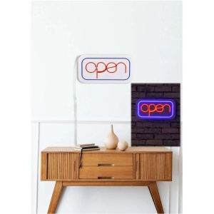 Decor de perete Re-Bloom, Open, LED, PVC, alb/albastru/rosu, 40 x 22 x 2 cm - Img 3