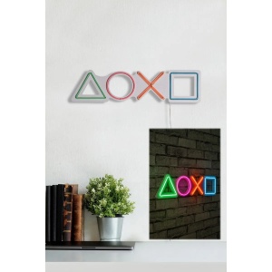 Decoratiune de perete Re-Bloom, tub neon, LED, plastic, multicolor, 57 x 15 x 2 cm - Img 6