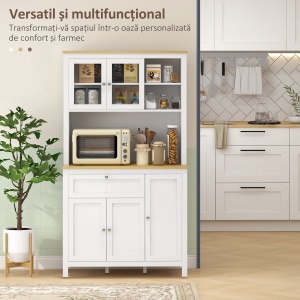 Dulap pentru bucatarie, MDF, alb/natur, 100 x 40 x 180 cm, Resigilat, Grad A - Img 2