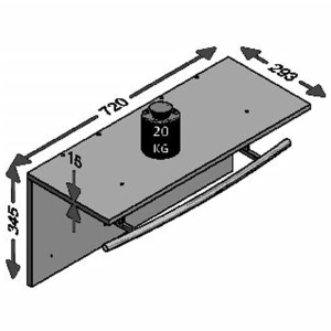 FMD cuier de perete cu raft 72x34.5x29.3 cm, PAL melaminat, 4 carlige, bara agatare, raft, 20 kg, alb extralucios/gri - Verificat A · Re-Bloom - Img 2