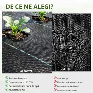 Folie pentru gradina Re-Bloom, polipropilena PP, 50x2 m, negru - Verificat A · Re-Bloom - Img 4