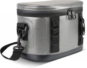 Geanta termica Tahoe Trails, bumbac/poliester/PEVA, gri/negru, 29,4 x 19 x 21 cm - Img 1