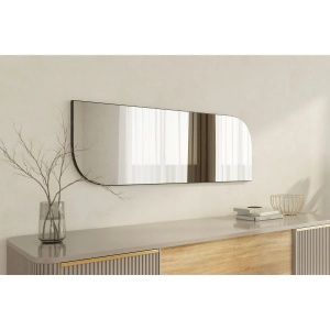 Hanah Home стенно огледало от МДФ, закрепване към стената, 40x120x2,2 см, черно – Проверено A · Re-Bloom - Img 6