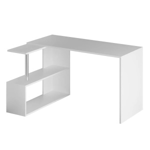 Hanah Home birou de studiu, PAL melaminat 18mm, 130x94x74 cm, alb - Verificat A · Re-Bloom