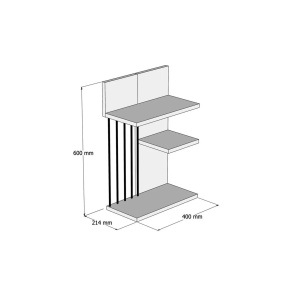 Hanah Home etajera perete 40x60x21.4 cm, PAL 18mm, rafturi multiple, fixabil perete, alb si nuc - Verificat A · Re-Bloom - Img 3