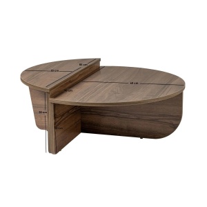 Hanah Home masuta de cafea, PAL melaminat, nuc, 90x60x30cm, Nuc - Verificat A · Re-Bloom - Img 3