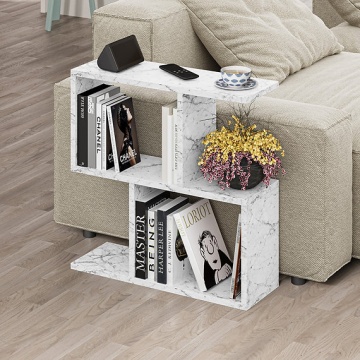 Homemania masuta de cafea 60x20x60 cm, PAL 18mm melaminat, capacitate 20 kg, alb si gri - Verificat A · Re-Bloom - Img 4