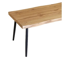 Kiwari Daro masuta de cafea MDF/metal, 120x60x45 cm, blat MDF finisaj stejar natural, cadru metal negru, design industrial, stejar/negru - Verificat A · Re-Bloom - Img 5