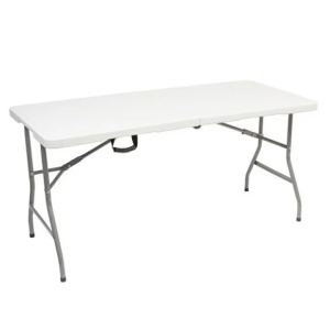 Kiwari masa plianta dreptunghiulara banchet/evenimente, cadru metal, 123x61x74cm, Alb - Verificat A · Re-Bloom - Img 2