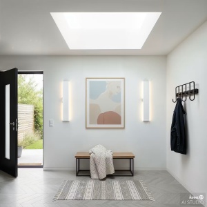 KRIM aplica perete cu baterii 47 cm, LED 4W 3000K dimmer tactil telecomanda, aluminiu mat, reincarcabil USB-C, alb - Verificat A · Re-Bloom - Img 3