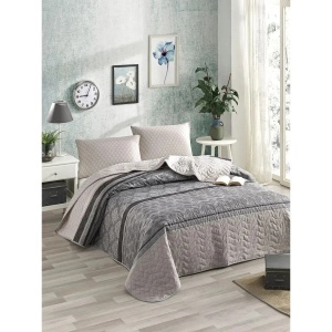 L'essentiel Maison set cuvertura pat single, 65% bumbac/35% poliester, 160x220 cm + fata de perna 50x70 cm, 270g/m², 120 fire, gri - Verificat A · Re-Bloom - Img 1