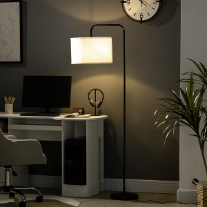 Lampadar arcuit Re-Bloom, otel/poliester, alb/negru, 64 x 38 x 163,5 cm, Resigilat, Grad A - Img 5