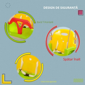 Leagan pentru copii Re-Bloom, 9-36 luni, polipropilena/polietilena, multicolor, 42 x 33 x 120-180 cm, Resigilat, Grad A - Img 5