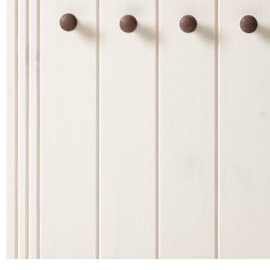 Lillehammer cuier perete panou 60x120x25 cm, 5 carlige, lemn masiv pin lacuit, pin alb - Verificat A · Re-Bloom - Img 5