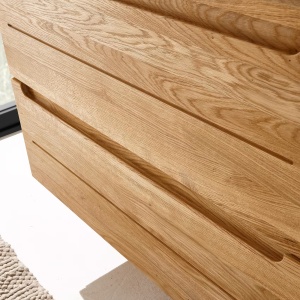 Lindersvik dulap pentru lavoar 60x54x46 cm, 2 sertare, fata stejar masiv finisaj natural, PAL furnirut - Verificat A · Re-Bloom - Img 4